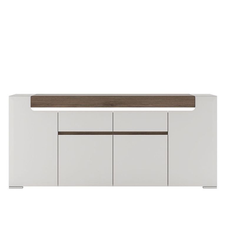 Toronto Sideboard - 4 Door - 2 Drawer - Extra Large - White High Gloss