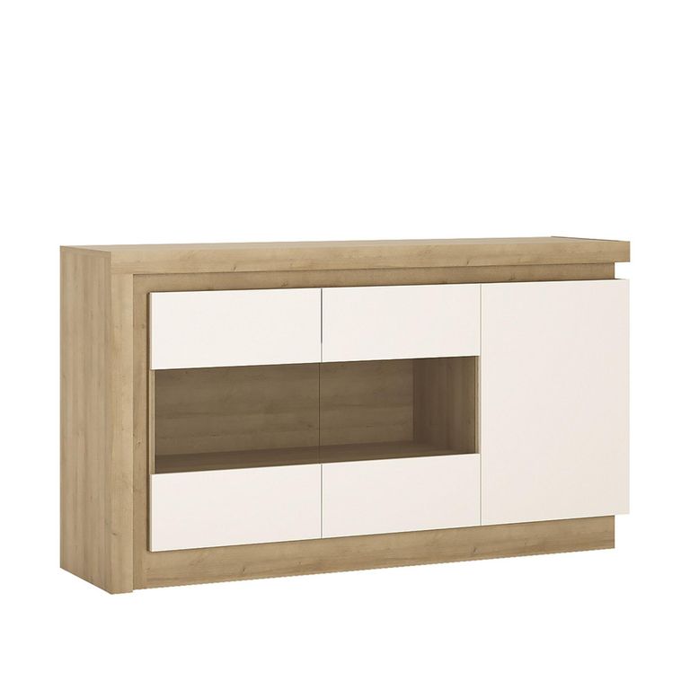 Lyon Sideboard - 3 Door - Medium - Glazed - Oak