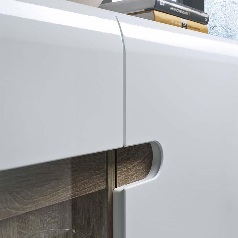 Chelsea Sideboard - 3 Door - Large - Glazed - White Gloss