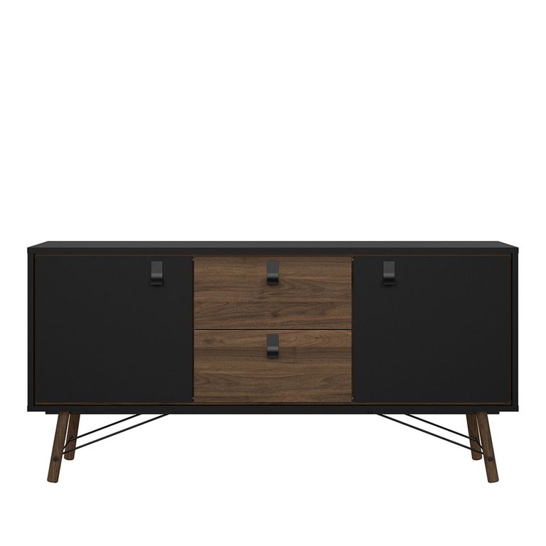 Ry Sideboard - 2 Door - 2 Drawer - Medium - Black