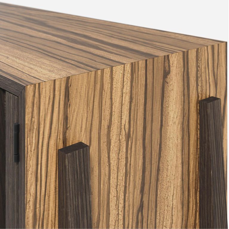 Abigail Ahern Batten Sideboard - 3 Door - Wide - Zebrano Veneer