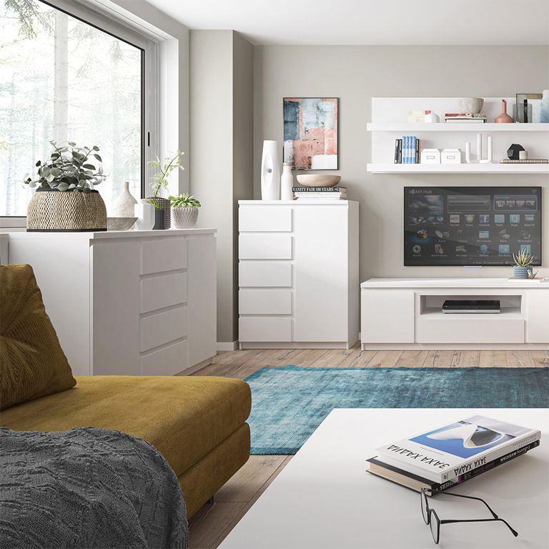 Fribo Sideboard - 2 Door - 4 Drawer - Medium - White