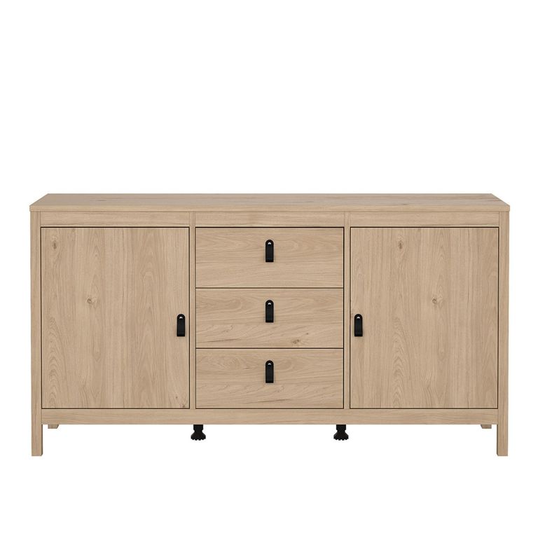 Barcelona Sideboard - 2 Door - 3 Drawer - Medium - Jackson Hickory Oak