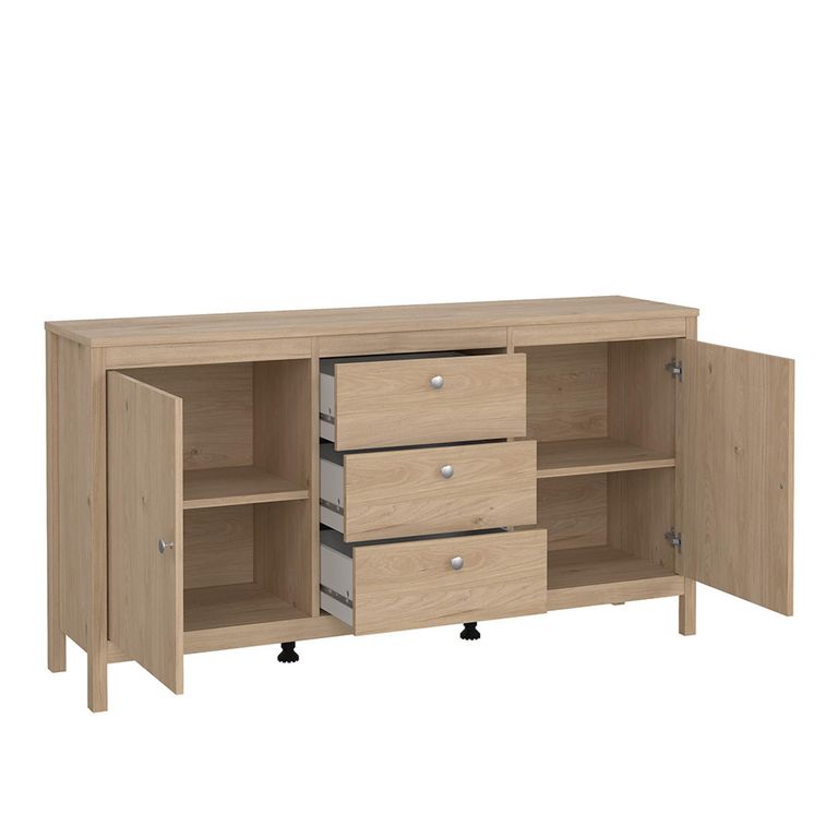 Madrid Sideboard - 2 Door - 3 Drawer - Medium - Jackson Hickory Oak