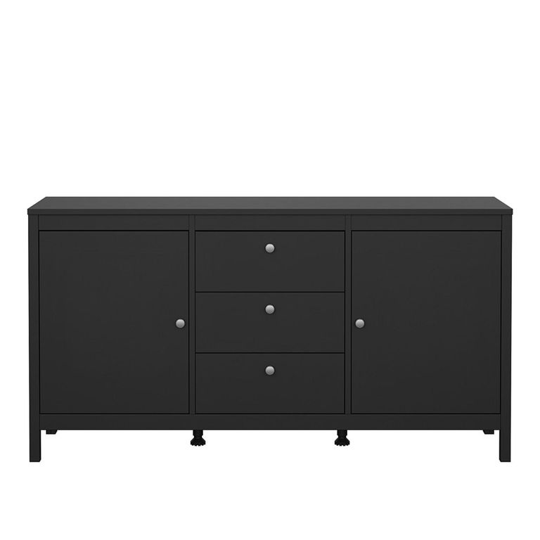 Madrid Sideboard - 2 Door - 3 Drawer - Medium - Black