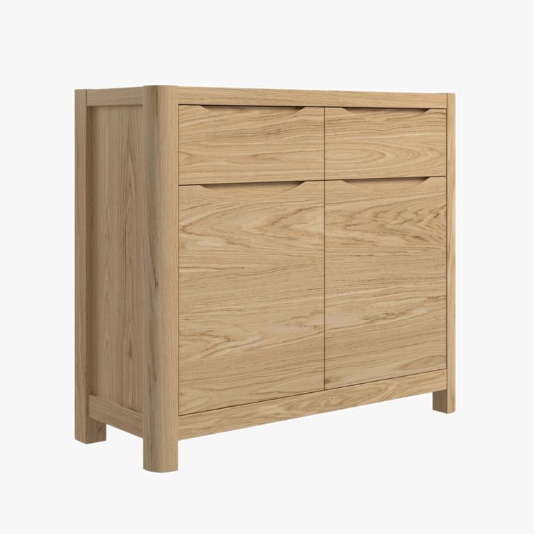 Stockholm Compact Sideboard - 2 Door 2 Drawer - Oak