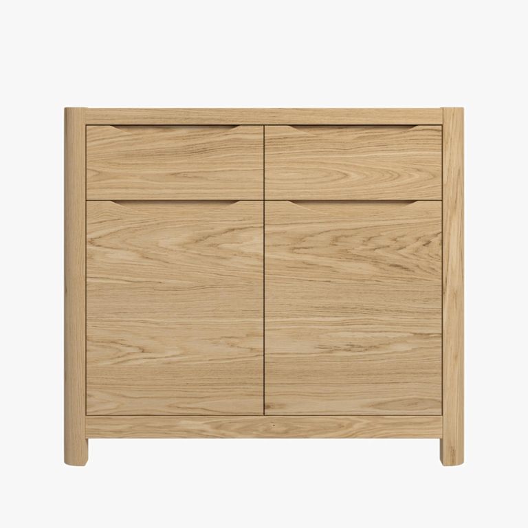 Stockholm Compact Sideboard - 2 Door 2 Drawer - Oak