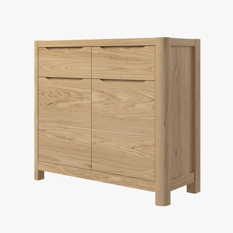 Stockholm Compact Sideboard - 2 Door 2 Drawer - Oak