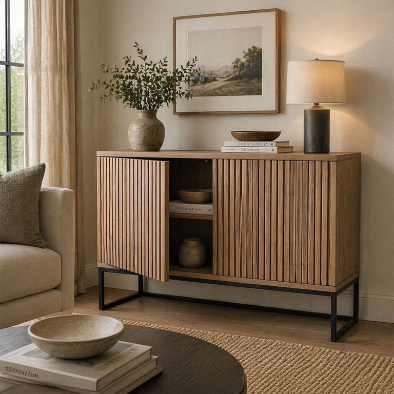 Timo Sideboard - 2 Door - Medium - with Slatted Front - Oiled Ash - Variation Available