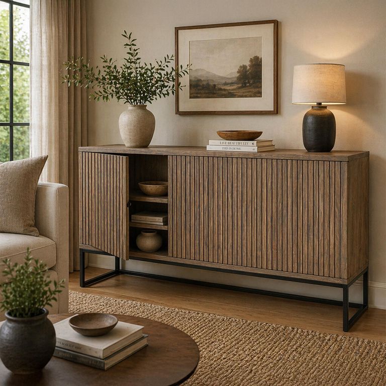 Timo Sideboard - 3 Door - Large - with Slatted Front - Oiled Oak - Variation Available