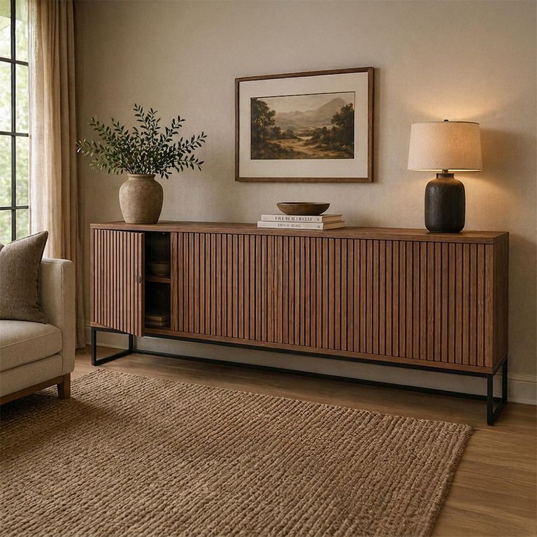 Timo Sideboard - 4 Door - Extra Large - with Slatted Front - Oiled Walnut - Variation Available