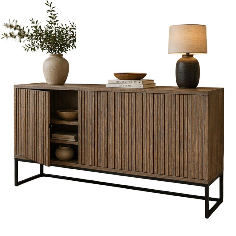 Timo Sideboard - 3 Door - Large - with Slatted Front - Oiled Oak - Variation Available
