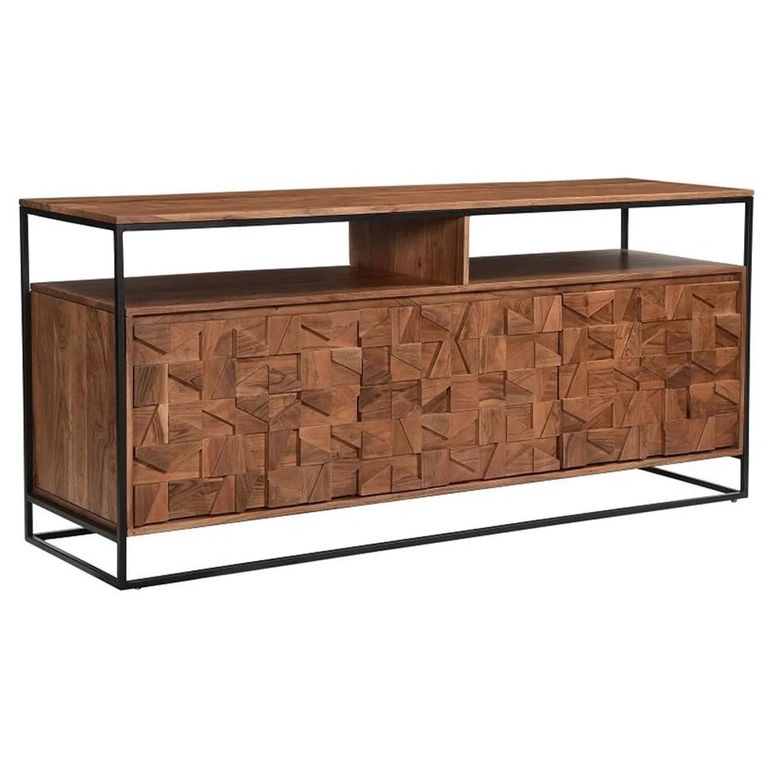 Axis Acacia Wood Sideboard - 3 Door - Geometric - Large - 175cm