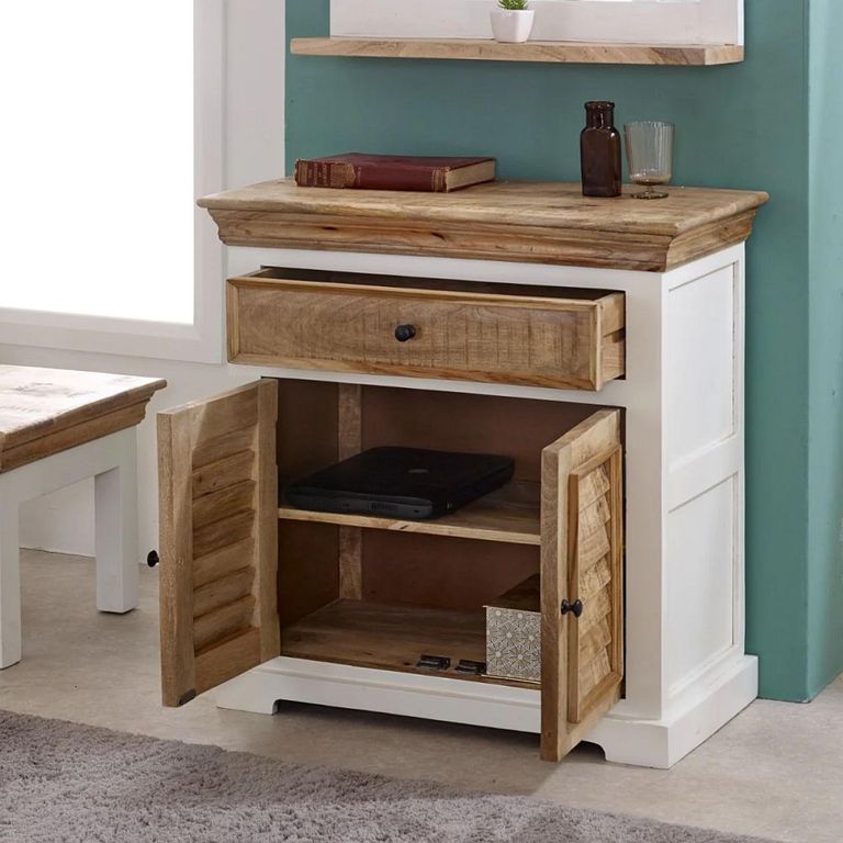 Alfie Sideboard - 2 Door - Compact - White - Mango Wood