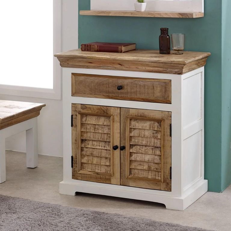 Alfie Sideboard - 2 Door - Compact - White - Mango Wood