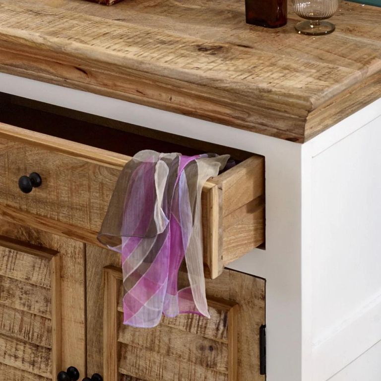 Alfie Sideboard - 2 Door - Compact - White - Mango Wood