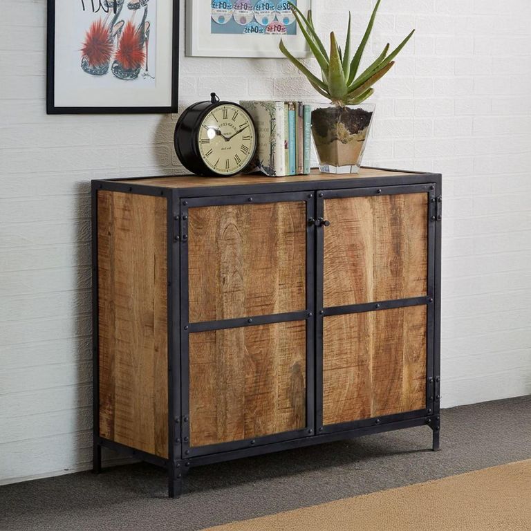 Ascot Sideboard - 2 Door - Small - Industrial - Wood and Iron