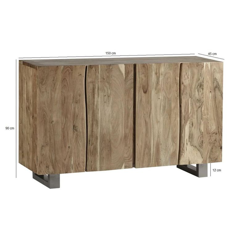 Baltic Sideboard - 4 Door - Large - Live Edge - Solid Acacia Wood