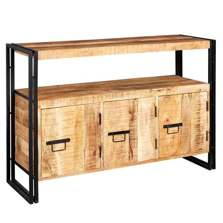 Cosmo Sideboard - 3 Door - Large - Industrial Style - Wooden and Metal