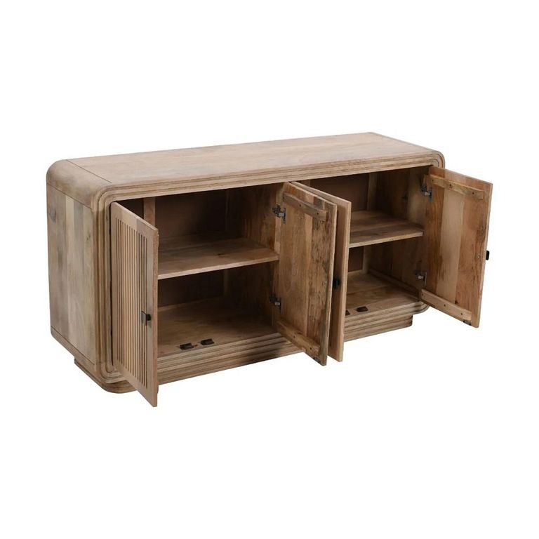 Hudson Sideboard - 4 Door - Large - Ribbed Carved - Mango Wood