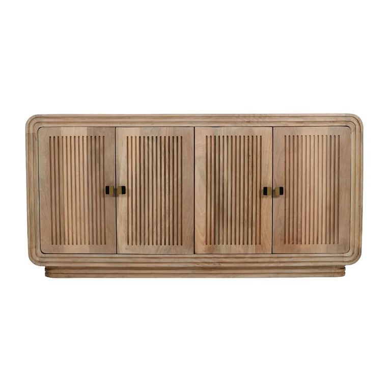 Hudson Sideboard - 4 Door - Large - Ribbed Carved - Mango Wood