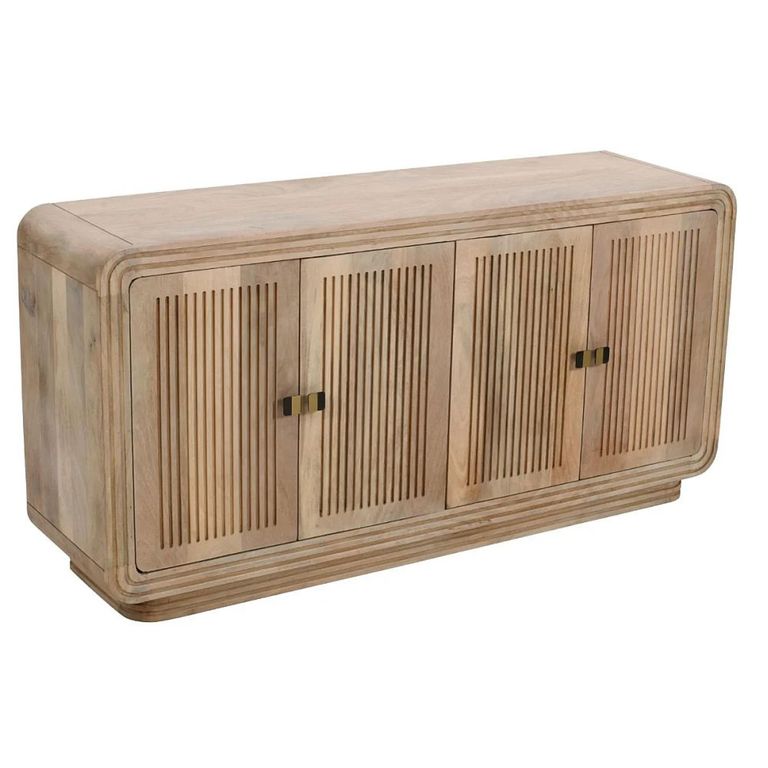 Hudson Sideboard - 4 Door - Large - Ribbed Carved - Mango Wood