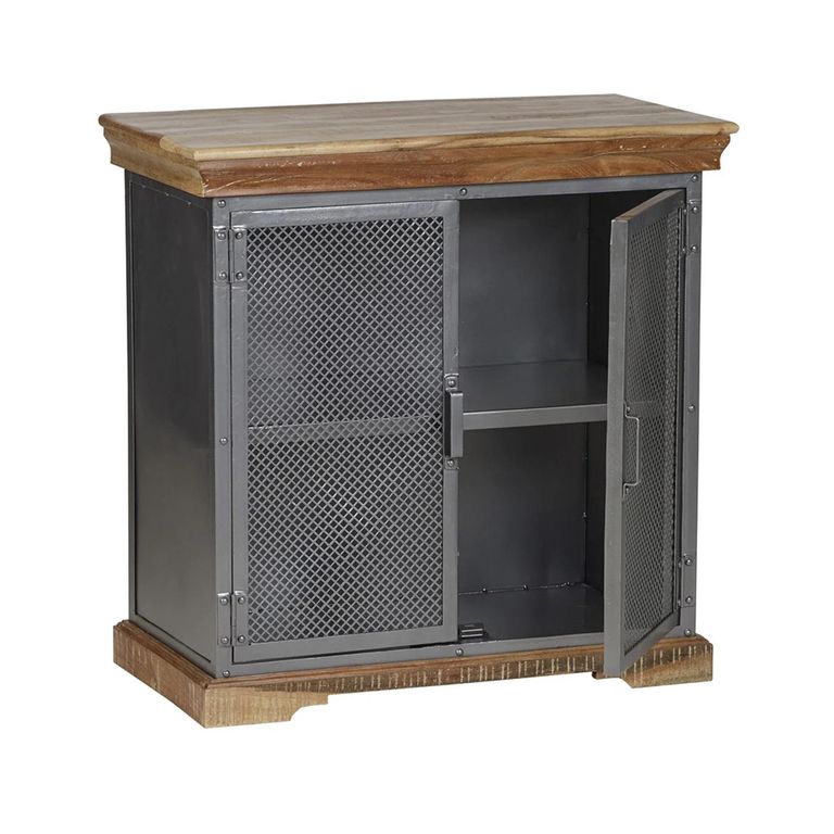 Metropolis Sideboard - 2 Door - Small - Industrial - Solid Wood and Metal