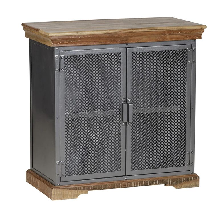 Metropolis Sideboard - 2 Door - Small - Industrial - Solid Wood and Metal