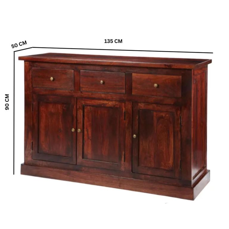 Jaipur Sideboard - 3 Door 3 Drawer - Medium - Solid Mango Wood