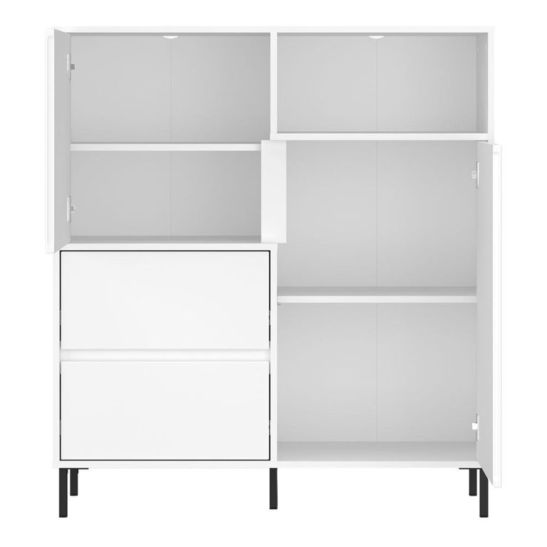Avenale Sideboard - 2 Door - 2 Drawer - Small - Alpine White High Gloss