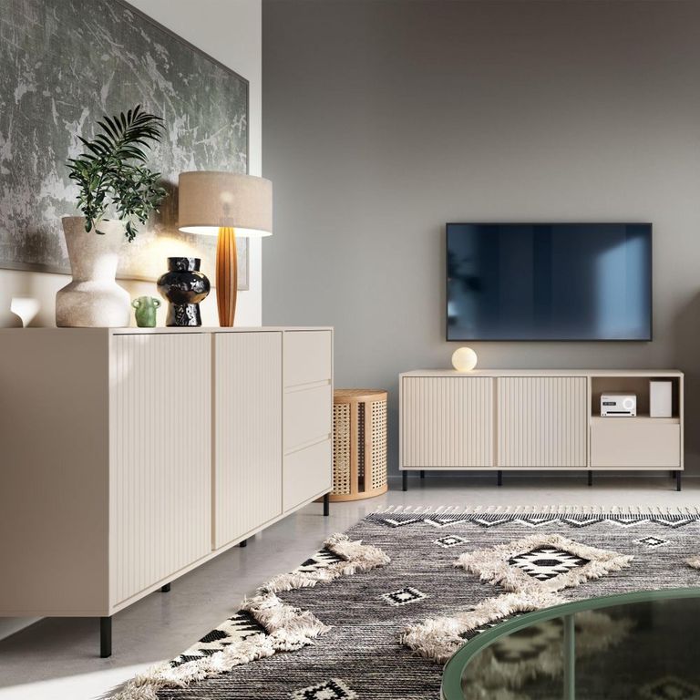 Avenale Sideboard - 2 Door - 3 Drawer - Medium - Cashmere