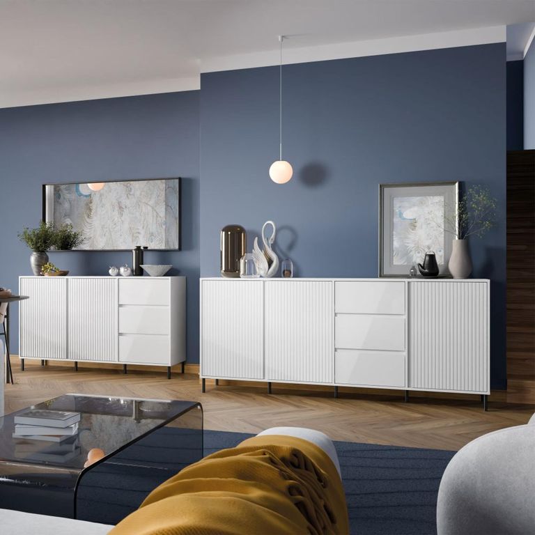 Avenale Sideboard - 3 Door - 3 Drawer - Extra Large - Alpine White High Gloss