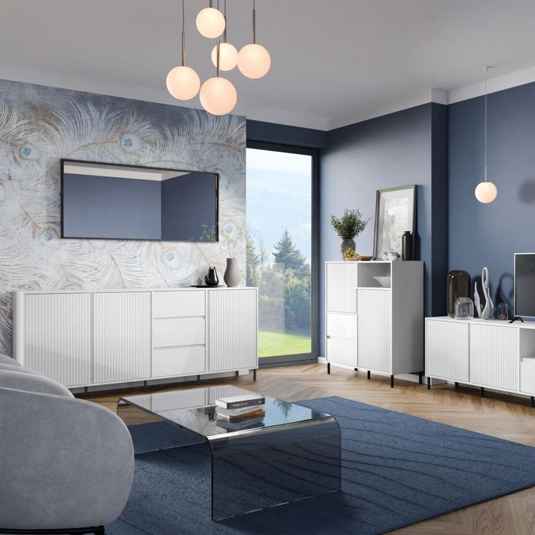 Avenale Sideboard - 3 Door - 3 Drawer - Extra Large - Alpine White High Gloss