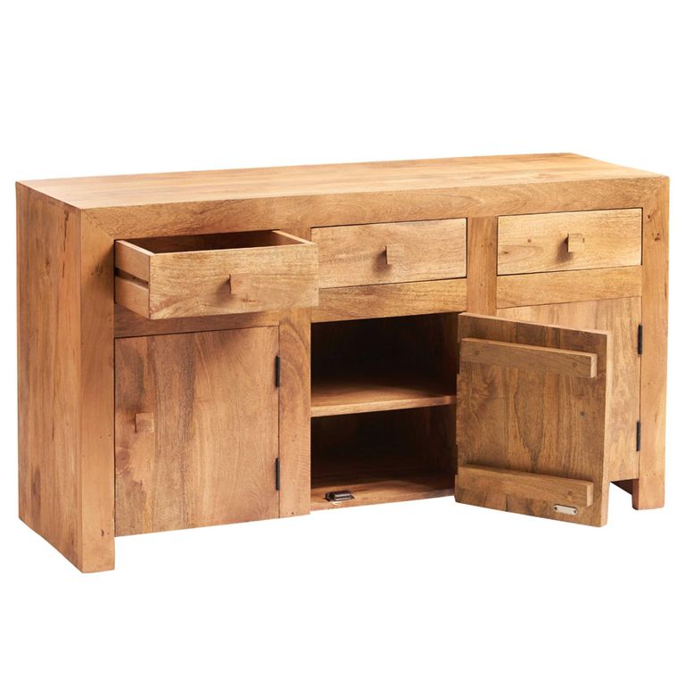 Dakota Sideboard - 3 Door 3 Drawer - Medium - Light Mango Wood