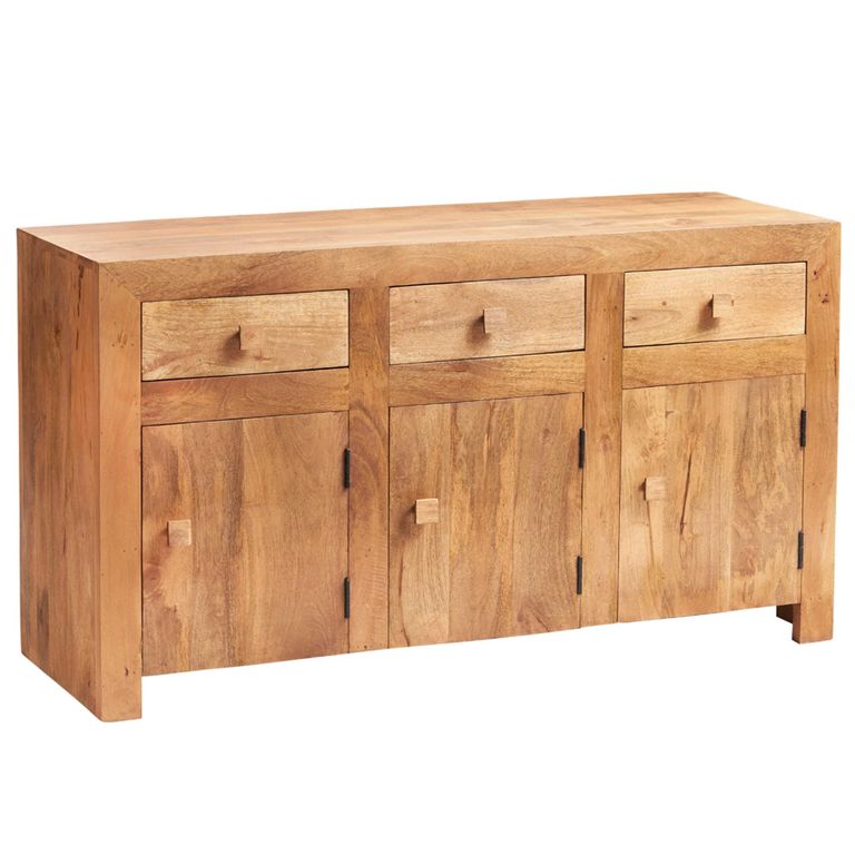 Dakota Sideboard - 3 Door 3 Drawer - Medium - Light Mango Wood
