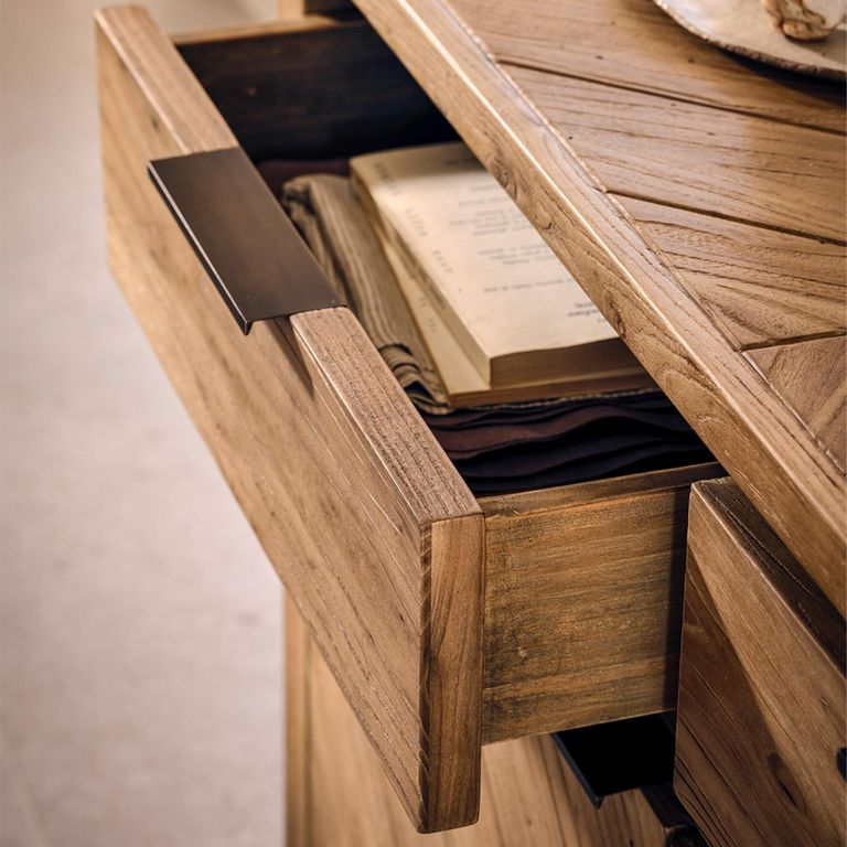 Sorrento Sideboard - 2 Door 2 Drawer - Small - Chevron - Elm Wood