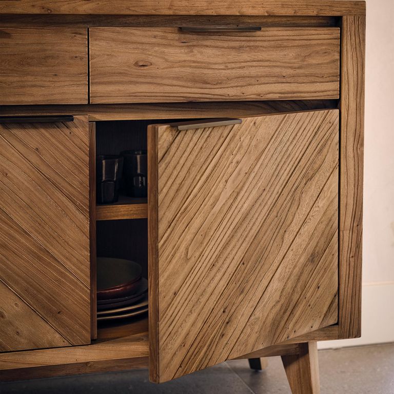 Sorrento Sideboard - 2 Door 2 Drawer - Small - Chevron - Elm Wood