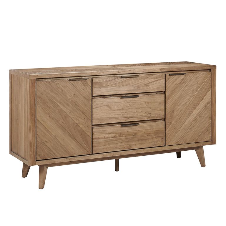 Sorrento Sideboard - 2 Door 3 Drawer - Large - Chevron - Elm Wood