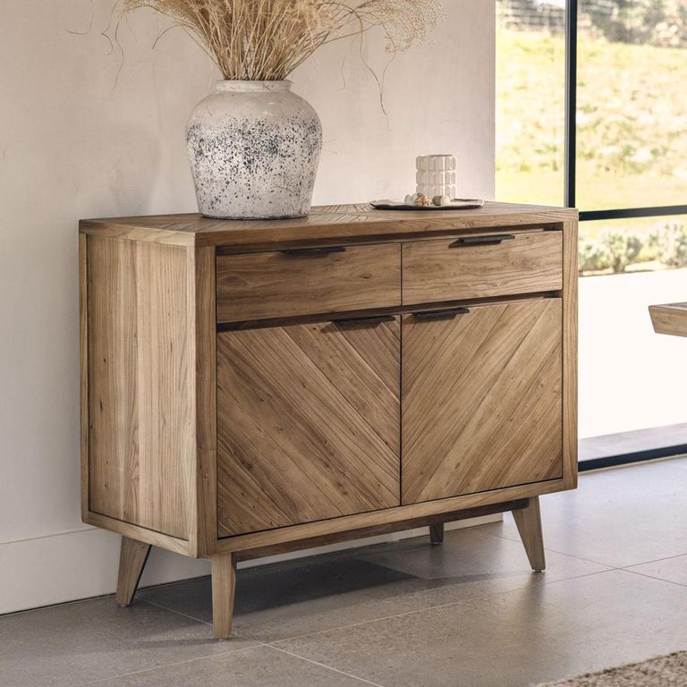 Sorrento Sideboard - 2 Door 2 Drawer - Small - Chevron - Elm Wood