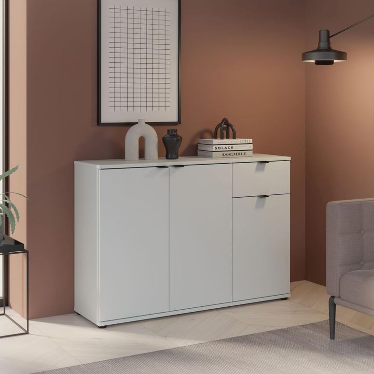 Ganymede Sideboard - 3 Door - 1 Drawer - Small - Light Grey