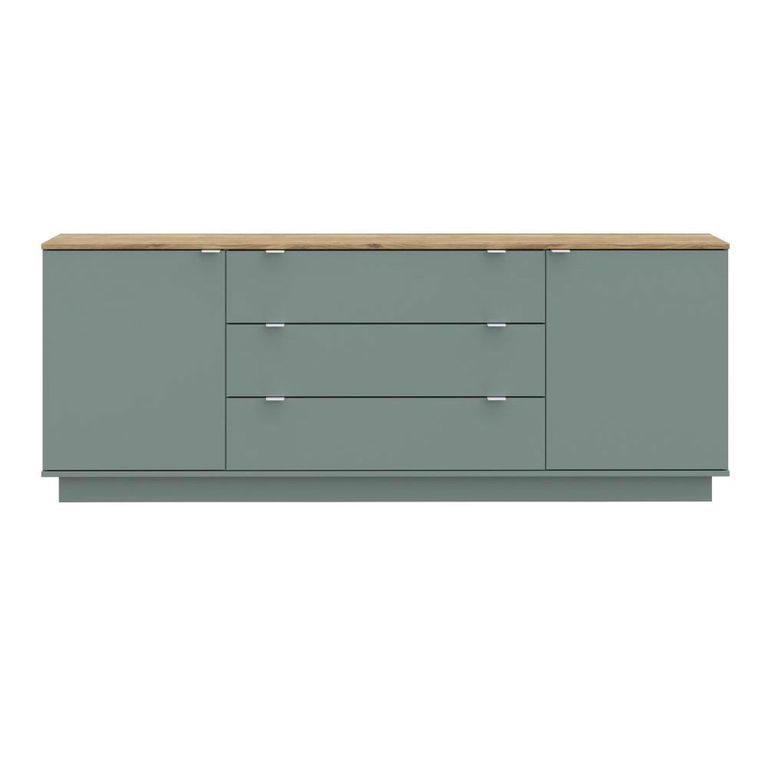 Ganymede Sideboard - 2 Door - 3 Drawer - Extra Large - Light Oak and Sage