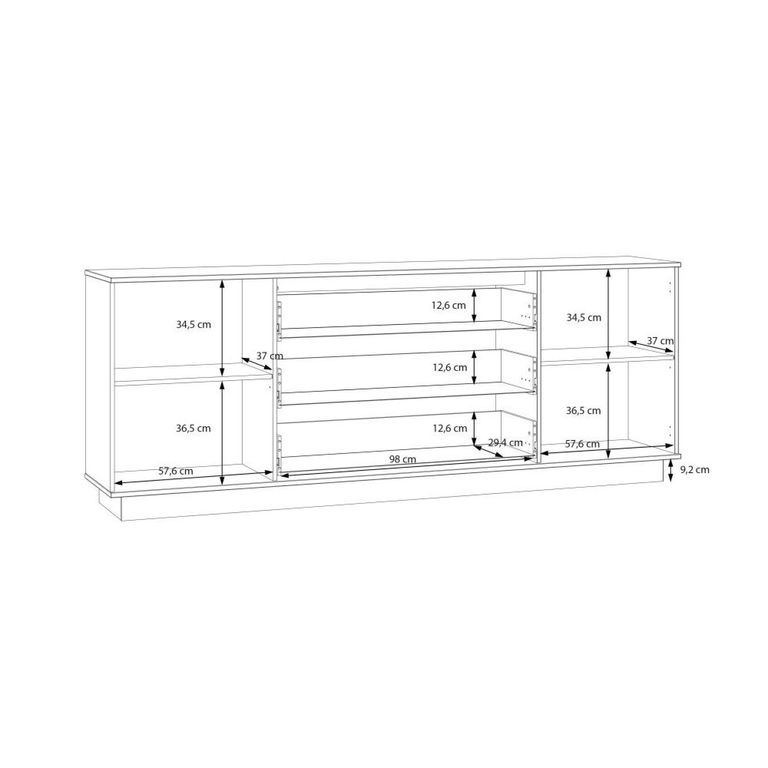 Ganymede Sideboard - 2 Door - 3 Drawer - Extra Large - Light Oak and Sage