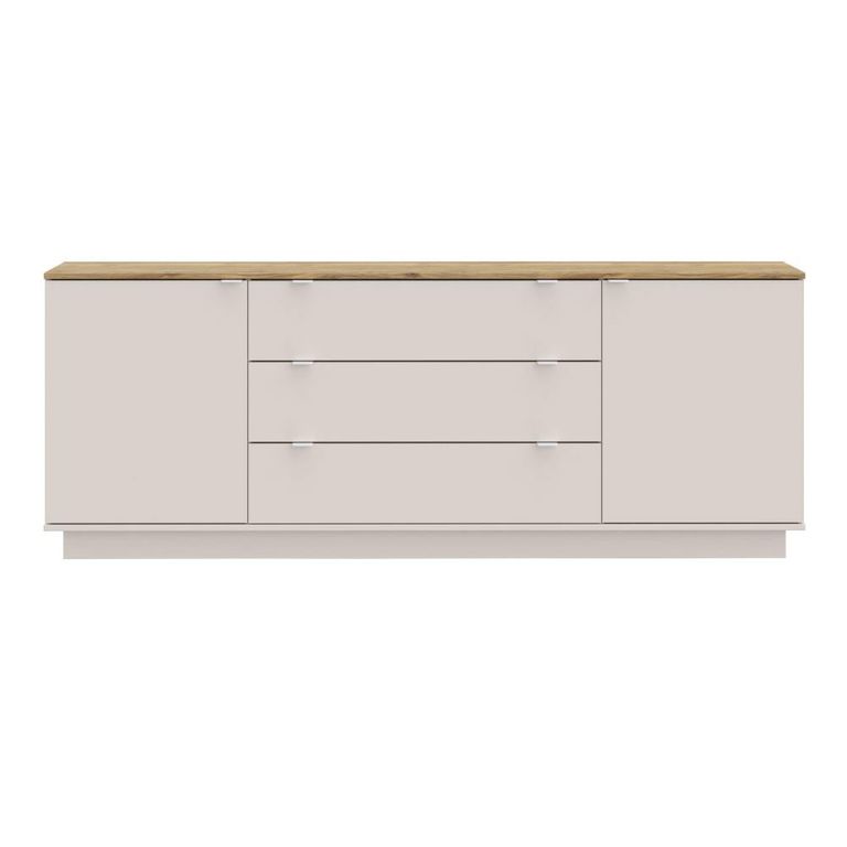 Ganymede Sideboard - 2 Door - 3 Drawer - Extra Large - Light Oak and Sand