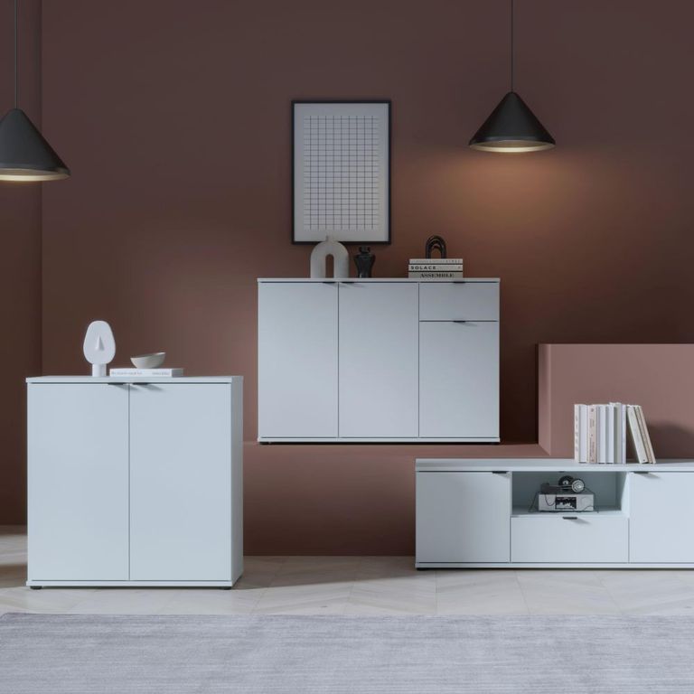 Ganymede Sideboard - 3 Door - 1 Drawer - Small - Light Grey