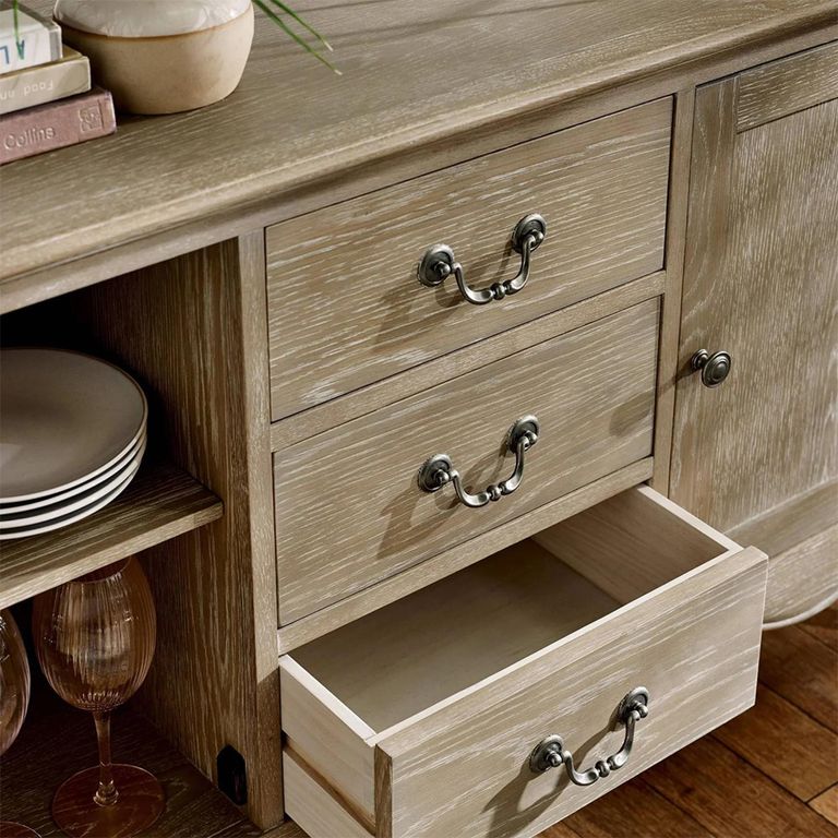 Camille Sideboard - 2 Door - 130cm - French Style - Natural - Limed Oak