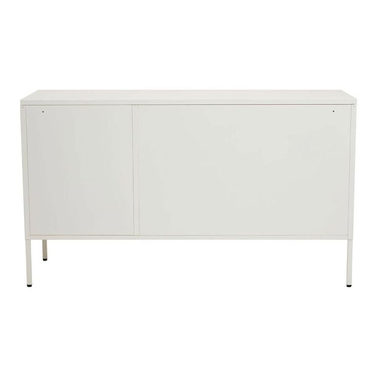 Acier Metal Medium Sideboard - 3 Door - White - 140cm