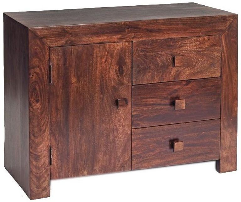 Ajmer Dark Mango Wood Small 1 Door Sideboard