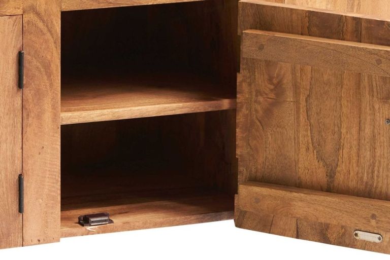 Ajmer Light Mango Wood 135cm Medium 3 Door Sideboard