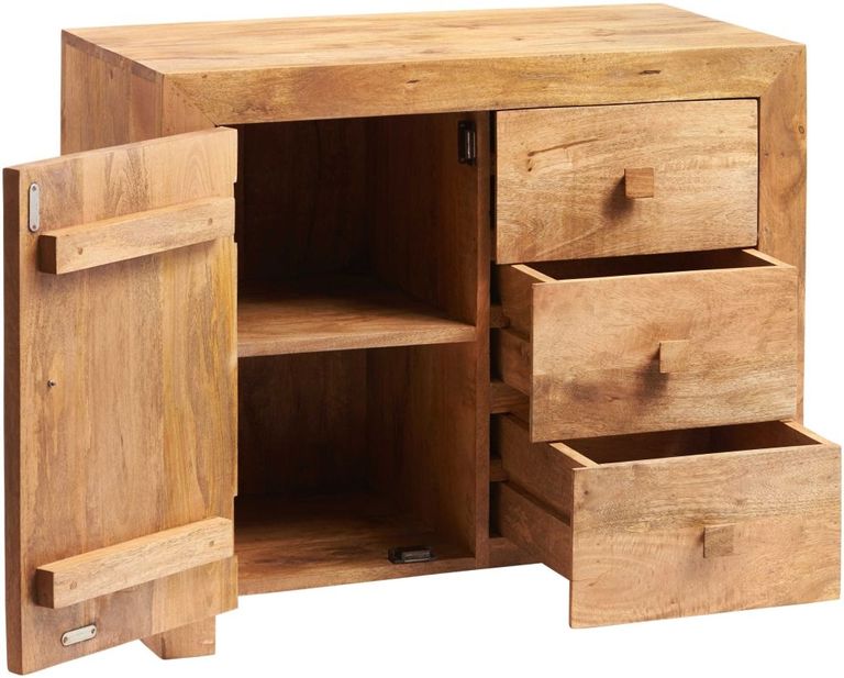 Ajmer Light Mango Wood Small 1 Door Sideboard