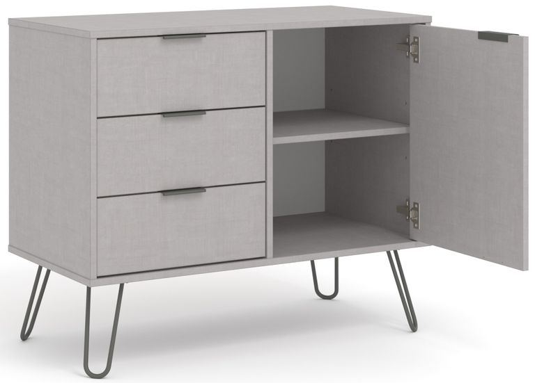 Augusta Grey 90cm Small Sideboard with Hairpin Legs